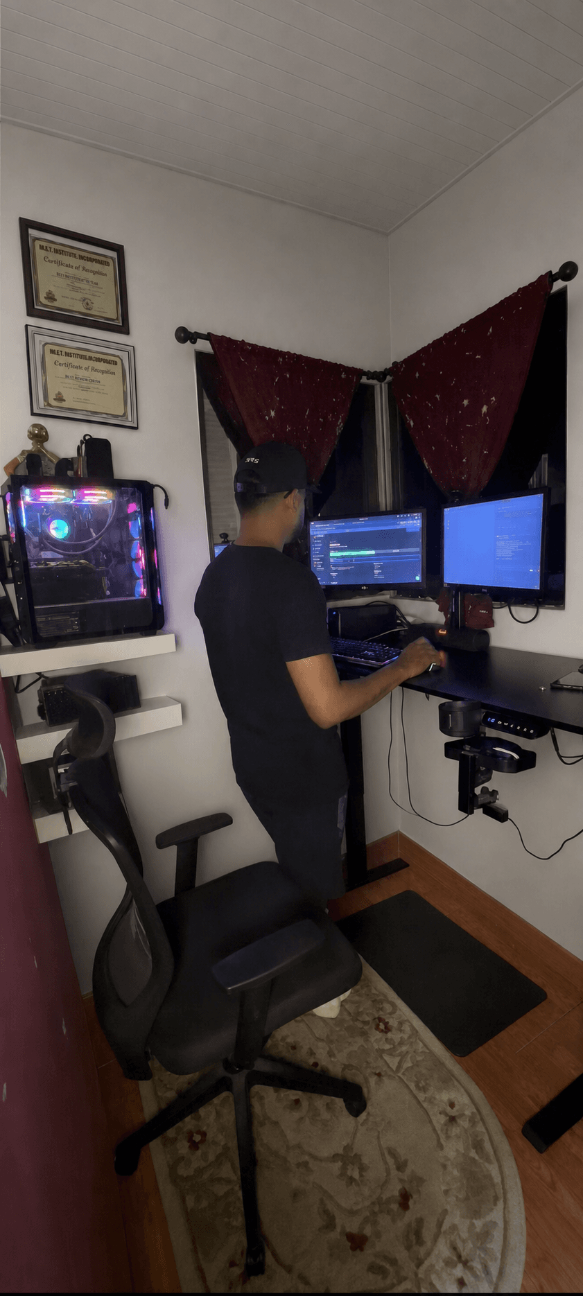 David Jiron working in his development workspace